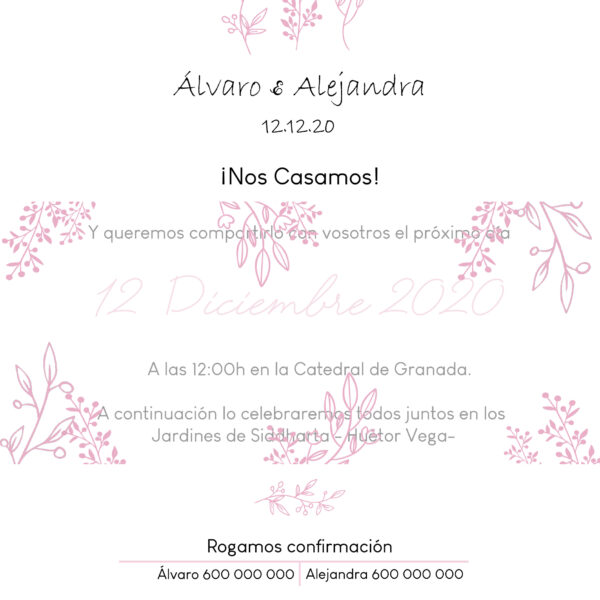 invitación boda pastel