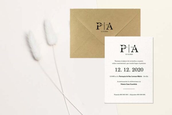 Invitación boda simple