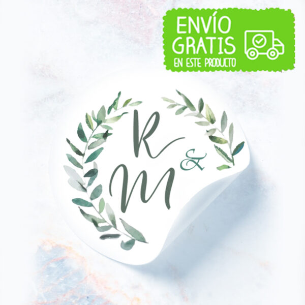 Adhesivos redondos boda