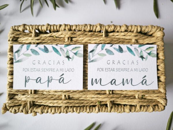 Tarjeta agradecimiento boda