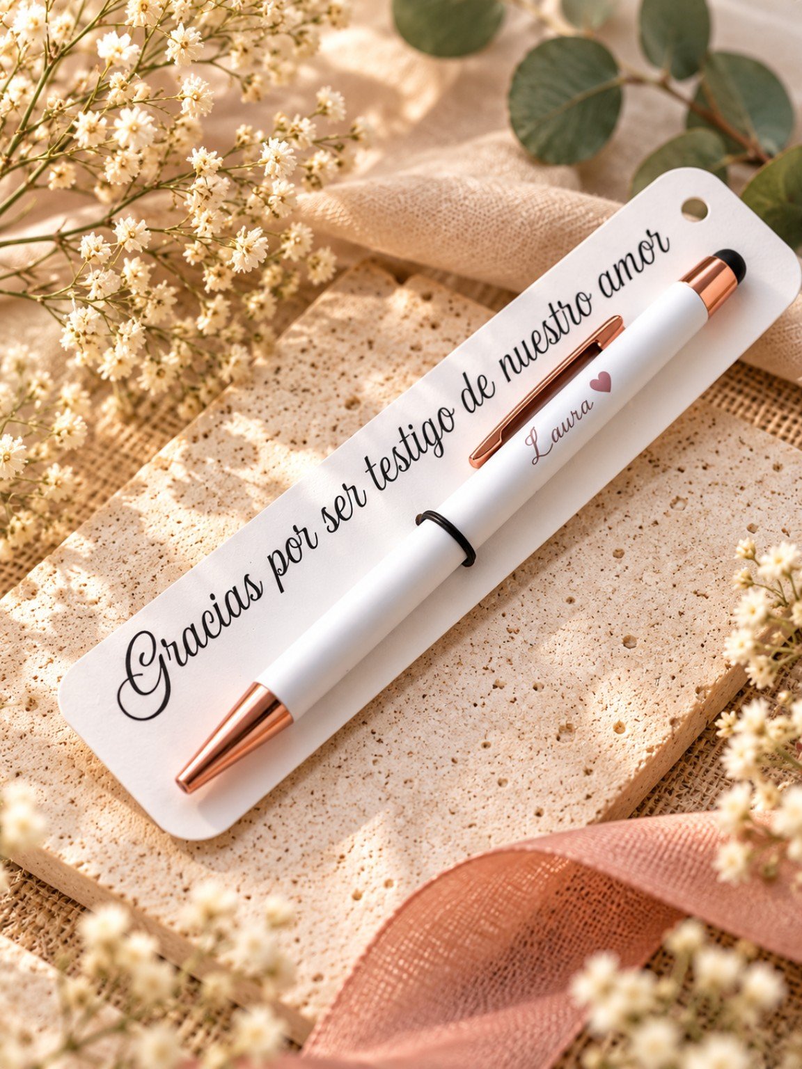 Bolígrafo personalizado para testigos de boda