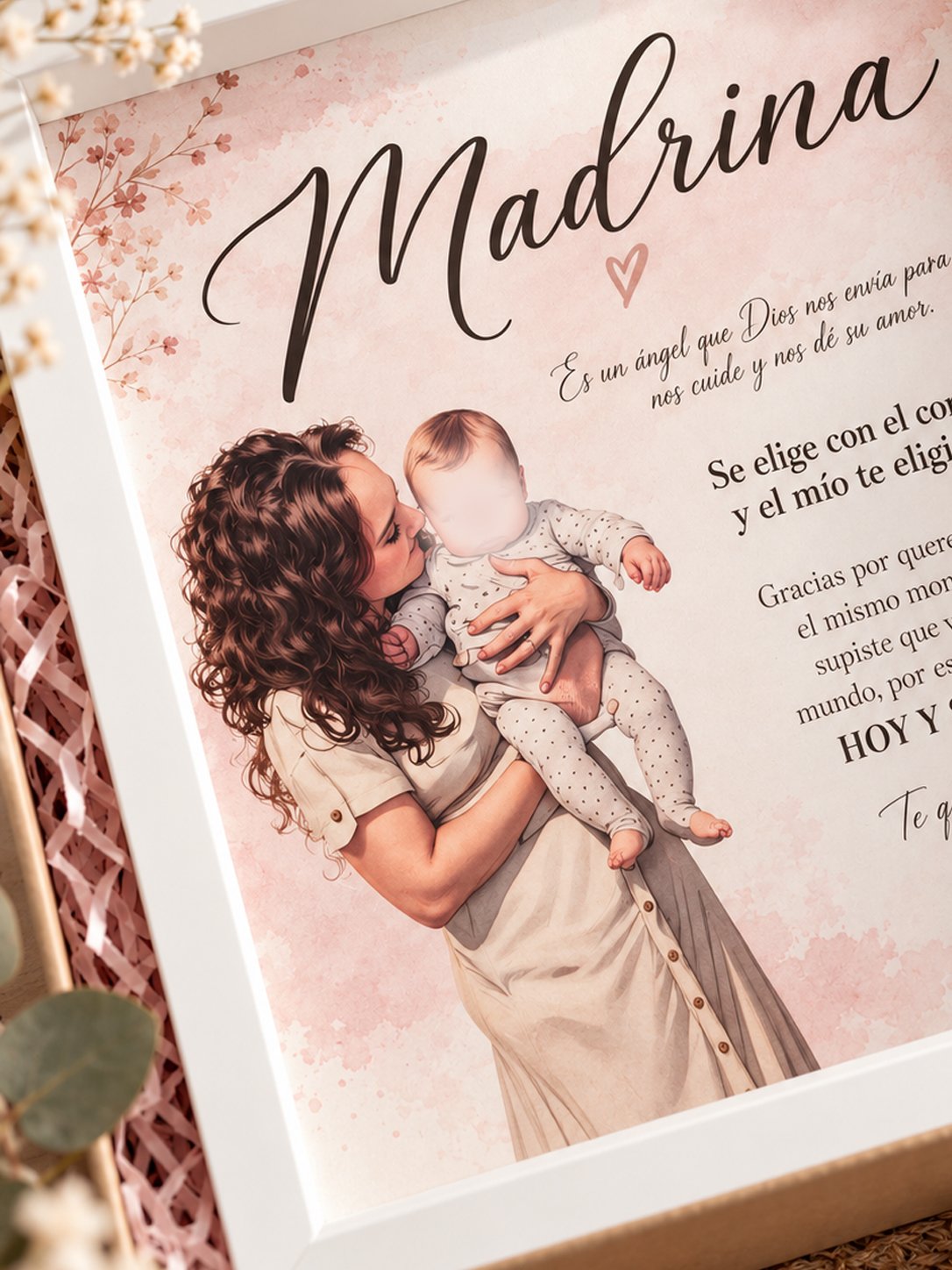 Cuadro personalizado a partir de una foto con ilustración digital efecto acuarela para regalar a familiares y personas especiales