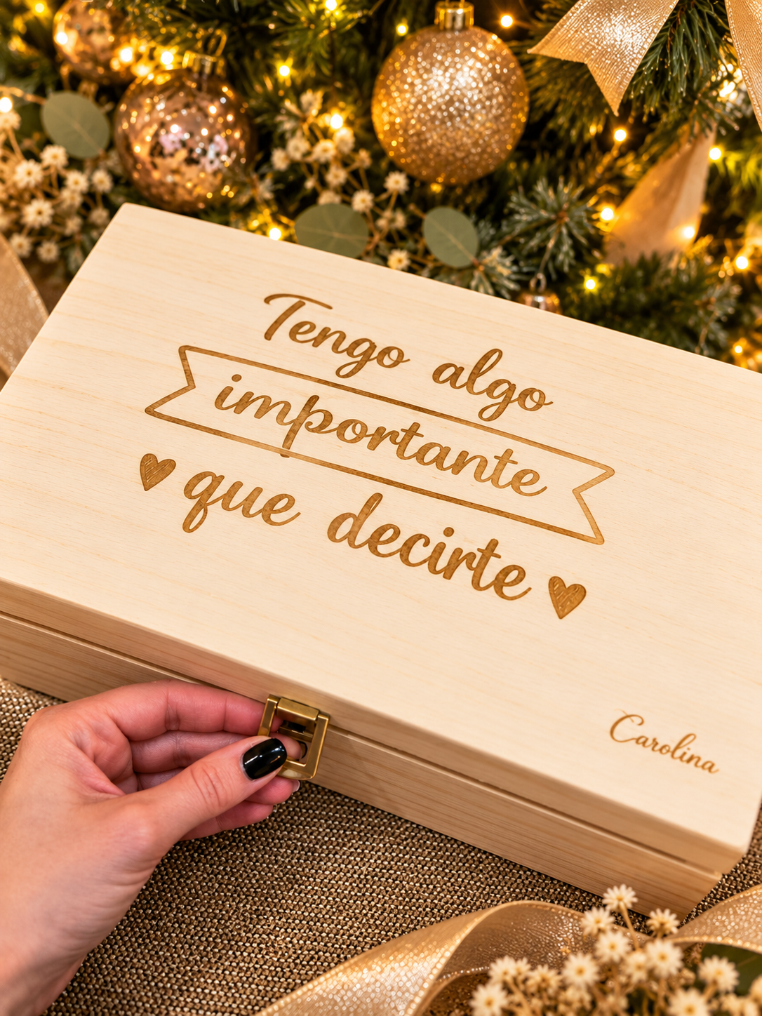 caja de madera personalizada con licor premium
