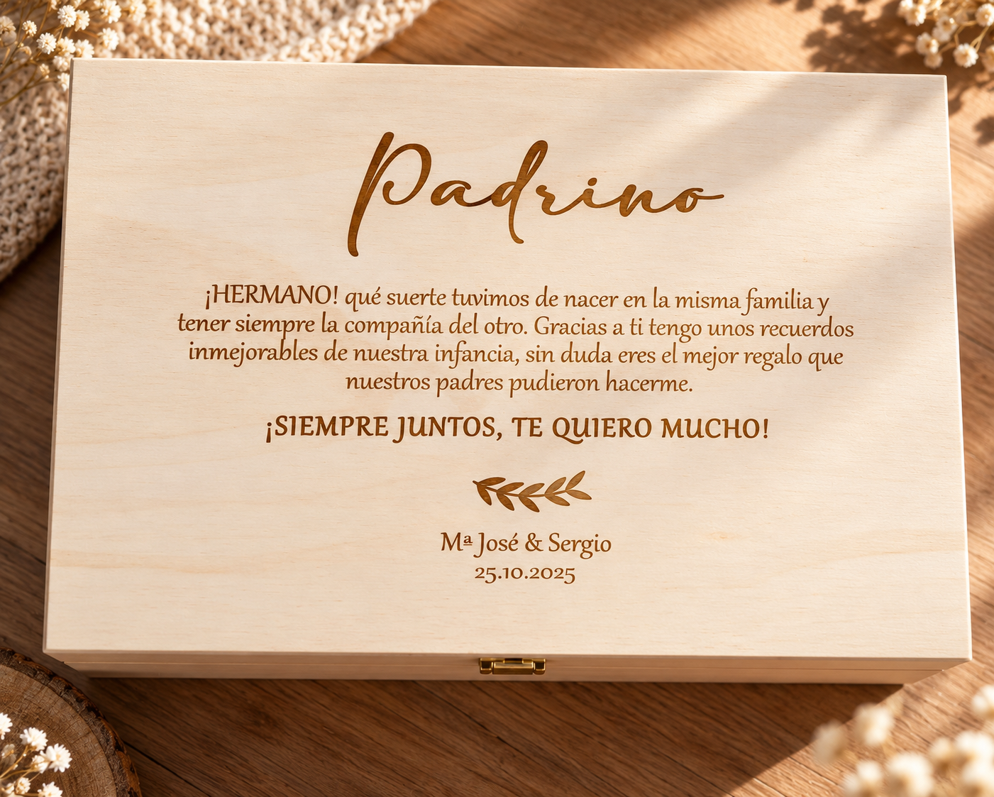 aja de Madera Personalizada con Productos Gourmet de Jaén