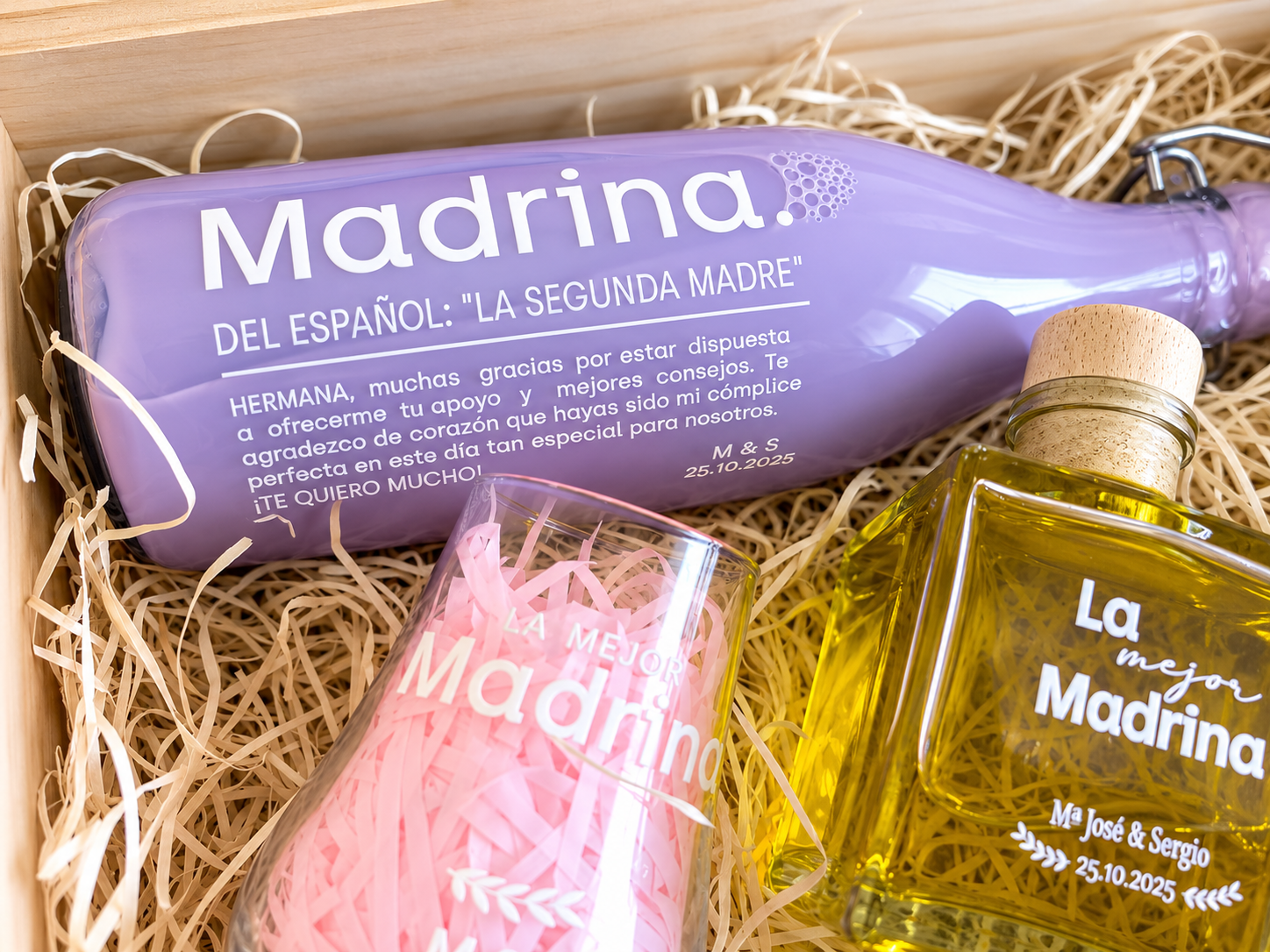 caja de madera personalizada con licor