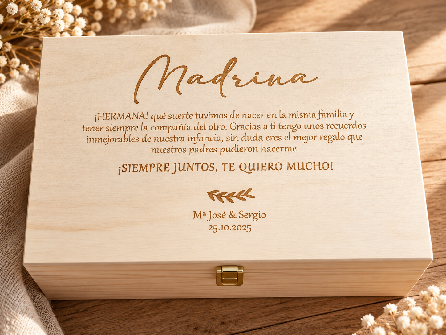 caja de madera personalizada con licor