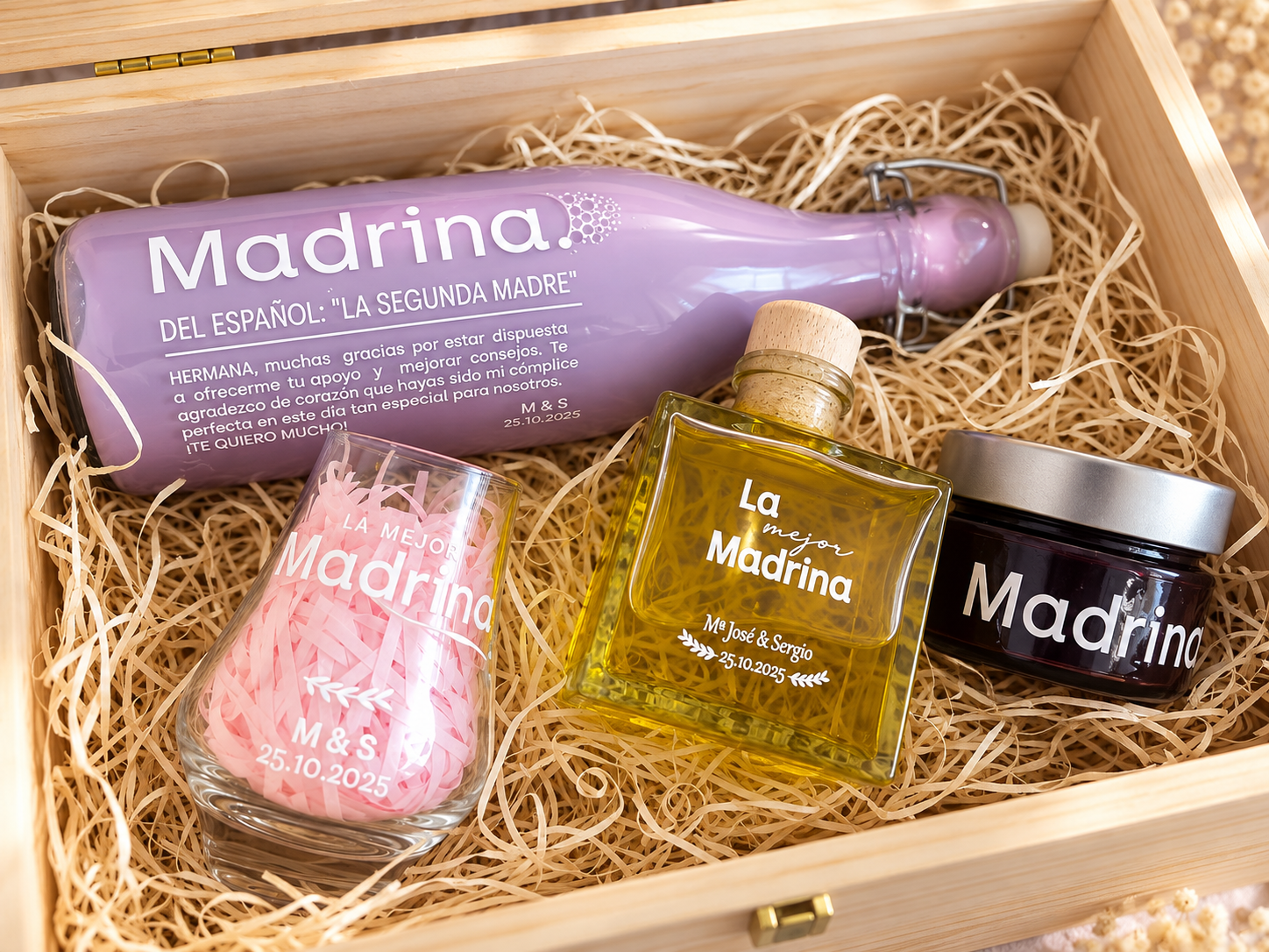caja de madera personalizada con licor