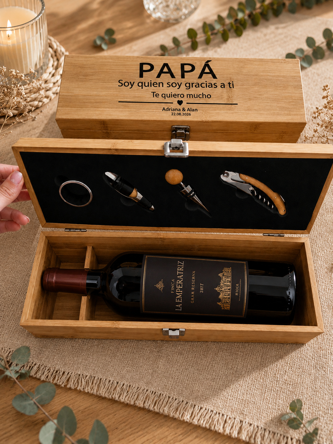 Estuche de Vino Personalizado con Accesorios